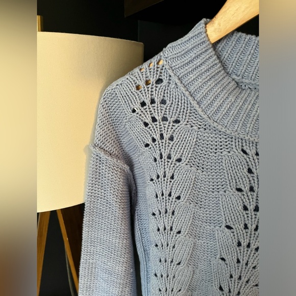 NWT FREE PEOPLE Bell Song Pullover Sweater In Vintage Blue MSRP $98 Size S - Picture 5 of 8